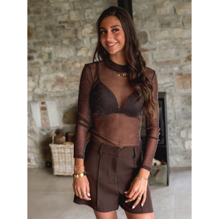 Body pailleté Jada - Chocolat