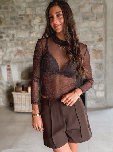 Body pailleté Jada - Chocolat Body pailleté Jada - Chocolat