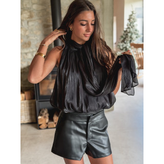 Short en simili Odelinie - Noir