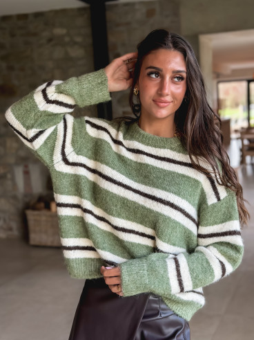 Pull Catalinna - Kaki/Ecru
