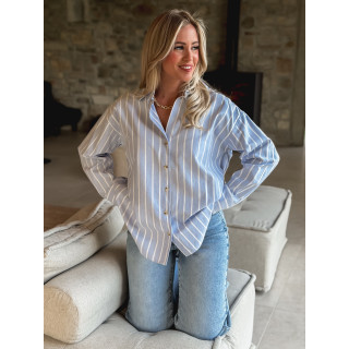 Chemise lignée Kataleya -Bleu ciel