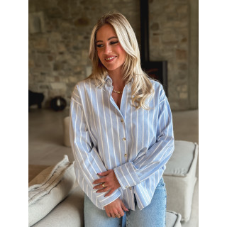 Chemise lignée Kataleya -Bleu ciel