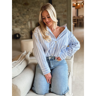 Chemise lignée Kataleya -Bleu ciel