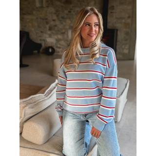 Pull Ligné Zinia - Bleu