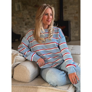 Pull Ligné Zinia - Bleu