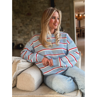 Pull Ligné Zinia - Bleu