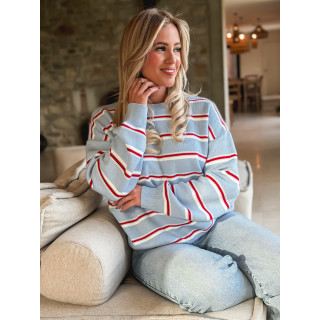 Pull Ligné Zinia - Bleu