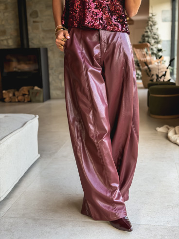 Pantalon en simili Bahia - Bordeaux Pantalon en simili Bahia - Bordeaux