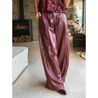 Pantalon en simili Bahia - Bordeaux