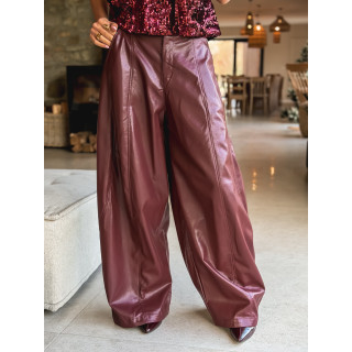 Pantalon en simili Bahia - Bordeaux