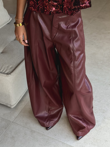 Pantalon en simili Bahia - Bordeaux Pantalon en simili Bahia - Bordeaux