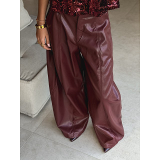 Pantalon en simili Bahia - Bordeaux