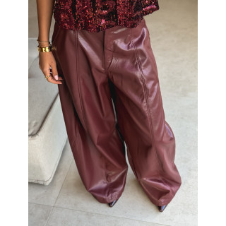Pantalon en simili Bahia - Bordeaux