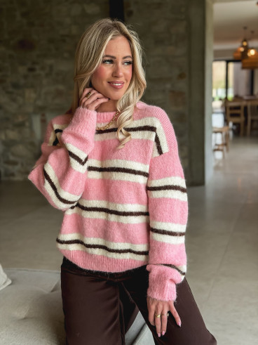 Pull Catalinna - Rose/Ecru