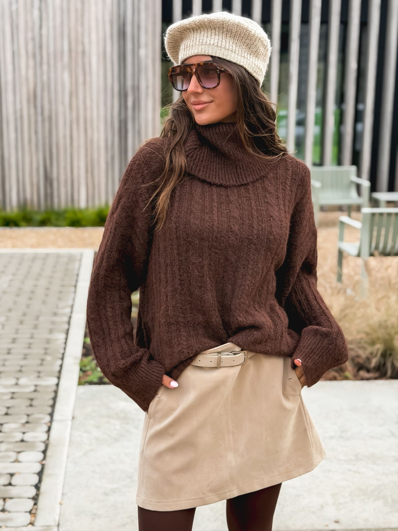 Pull long Thiora - Chocolat