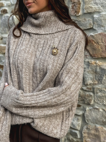 Broche Clivia - Chocolat