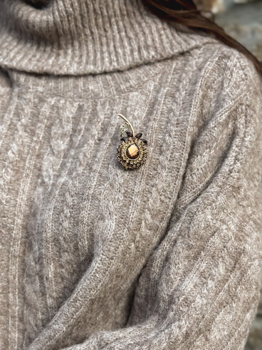 Broche Clivia - Chocolat