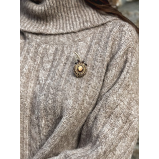 Broche Clivia - Chocolat