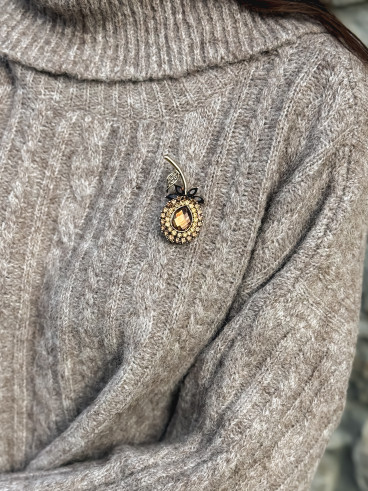 Broche Clivia - Chocolat