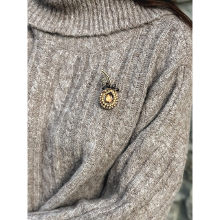 Broche Clivia - Chocolat