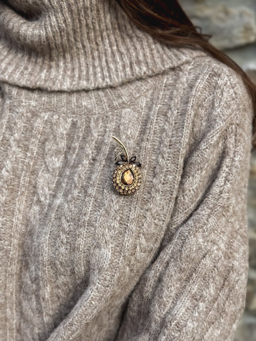 Broche Clivia - Chocolat