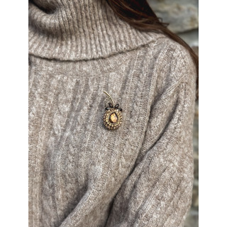 Broche Clivia - Chocolat