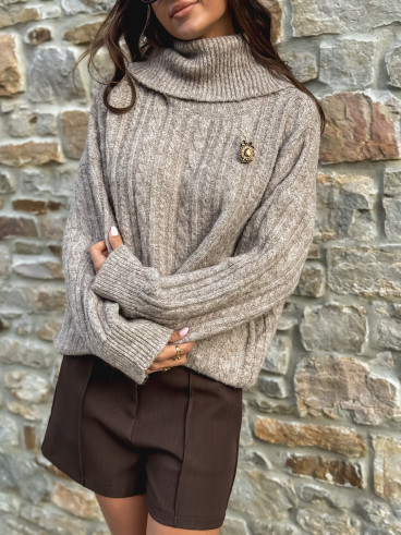 Broche Clivia - Chocolat