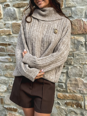 Broche Clivia - Chocolat