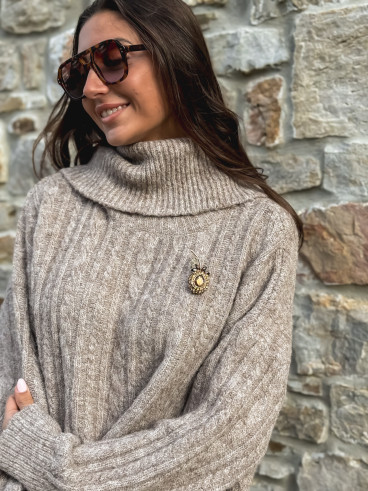 Broche Clivia - Chocolat