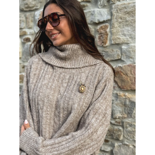 Broche Clivia - Chocolat