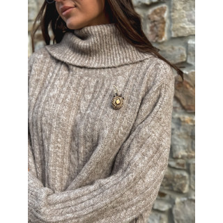 Broche Clivia - Chocolat