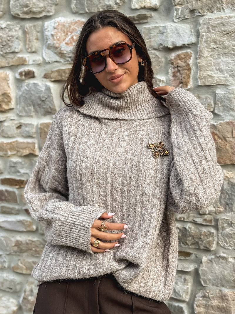 Broche Clarkia - Chocolat