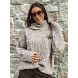 Broche Clarkia - Chocolat