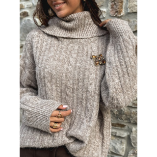 Broche Clarkia - Chocolat