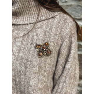 Broche Clarkia - Chocolat