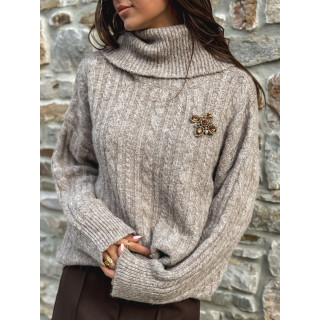 Broche Clarkia - Chocolat