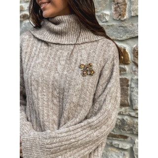 Broche Clarkia - Chocolat