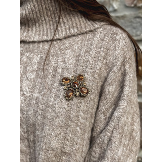 Broche Clarkia - Chocolat