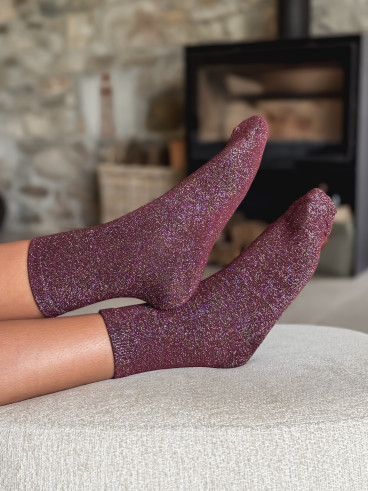Chaussettes pailletées Limane - Bordeaux