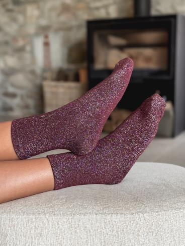 Chaussettes pailletées Limane - Bordeaux