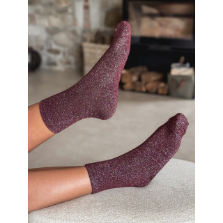 Chaussettes pailletées Limane - Bordeaux