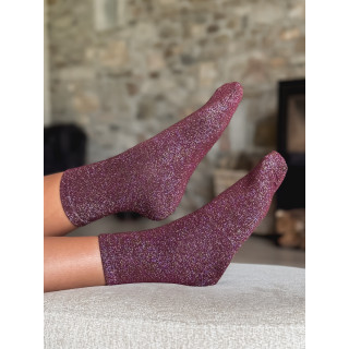 Chaussettes pailletées Limane - Bordeaux