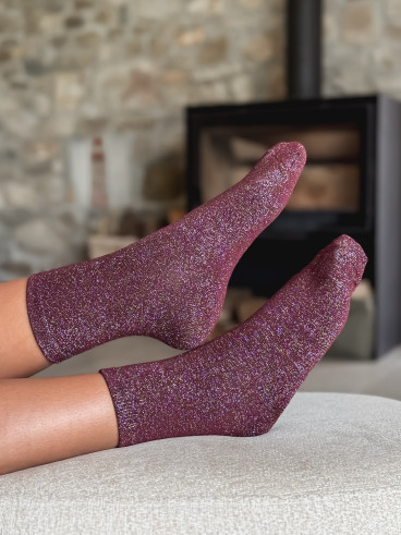 Chaussettes pailletées Limane - Bordeaux Chaussettes pailletées Limane - Bordeaux