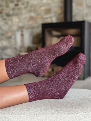 Chaussettes pailletées Limane - Bordeaux Chaussettes pailletées Limane - Bordeaux