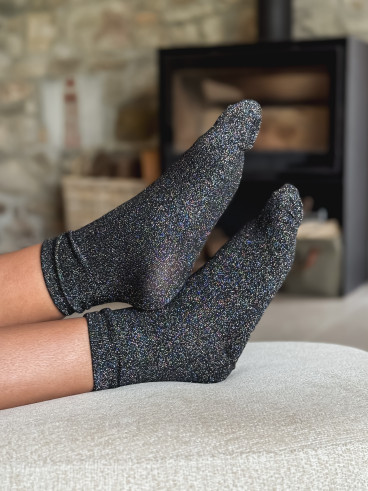 Chaussettes pailletées Limane - Noir