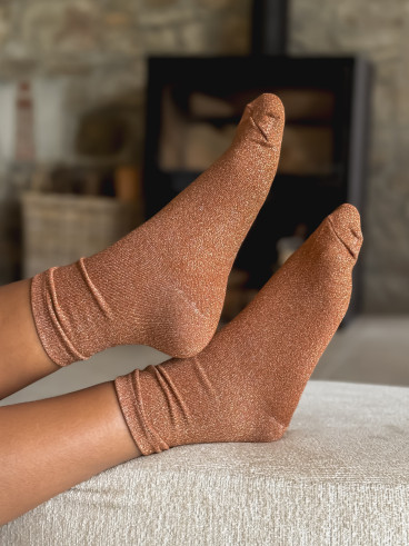Chaussettes pailletées Adelyna - Orange