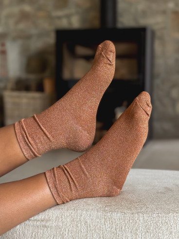 Chaussettes pailletées Adelyna - Orange