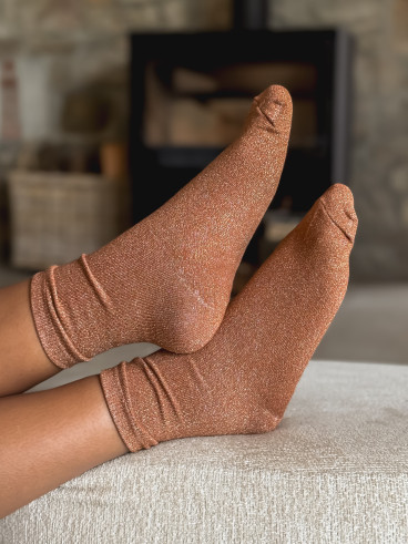 Chaussettes pailletées Adelyna - Orange Chaussettes pailletées Adelyna - Orange