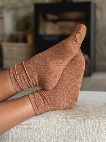 Chaussettes pailletées Adelyna - Orange Chaussettes pailletées Adelyna - Orange