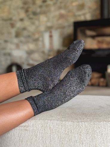 Chaussettes pailletées Adelyna - Noir